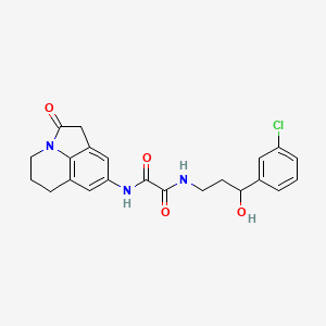 molecular formula C22H22ClN3O4 B2402966 N1-(3-(3-氯苯基)-3-羟基丙基)-N2-(2-氧代-2,4,5,6-四氢-1H-吡咯并[3,2,1-ij]喹啉-8-基)草酰胺 CAS No. 2034517-16-1
