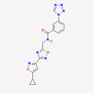 N-((3-(5-cyclopropylisoxazol-3-yl)-1,2,4-oxadiazol-5-yl)methyl)-3-(1H-tetrazol-1-yl)benzamide
