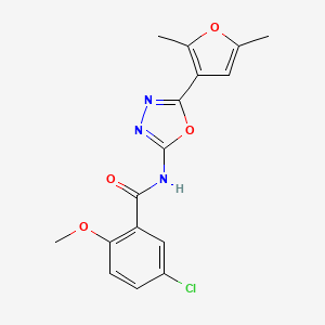 5-chloro-N-(5-(2,5-dimethylfuran-3-yl)-1,3,4-oxadiazol-2-yl)-2-methoxybenzamide