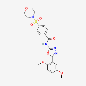 molecular formula C21H22N4O7S B2402993 N-(5-(2,5-dimethoxyphenyl)-1,3,4-oxadiazol-2-yl)-4-(morpholinosulfonyl)benzamide CAS No. 921140-16-1