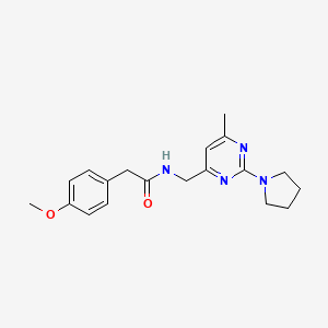 molecular formula C19H24N4O2 B2403000 2-(4-methoxyphenyl)-N-((6-methyl-2-(pyrrolidin-1-yl)pyrimidin-4-yl)methyl)acetamide CAS No. 1797252-22-2