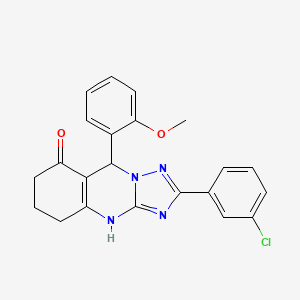 2-(3-chlorophenyl)-9-(2-methoxyphenyl)-5,6,7,9-tetrahydro[1,2,4]triazolo[5,1-b]quinazolin-8(4H)-one