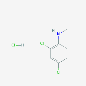 molecular formula C8H10Cl3N B2403009 2,4-二氯-N-乙基苯胺；盐酸盐 CAS No. 2408964-22-5