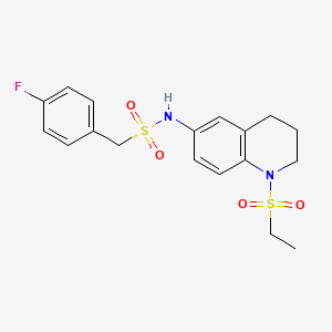 molecular formula C18H21FN2O4S2 B2403010 N-(1-(ethylsulfonyl)-1,2,3,4-tetrahydroquinolin-6-yl)-1-(4-fluorophenyl)methanesulfonamide CAS No. 946242-17-7