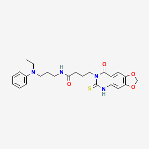 N-[3-(N-ethylanilino)propyl]-4-(8-oxo-6-sulfanylidene-5H-[1,3]dioxolo[4,5-g]quinazolin-7-yl)butanamide