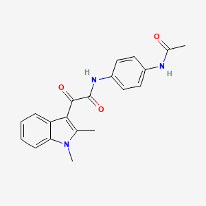 molecular formula C20H19N3O3 B2403017 N-(4-乙酰氨基苯基)-2-(1,2-二甲基吲哚-3-基)-2-氧代乙酰胺 CAS No. 862831-89-8