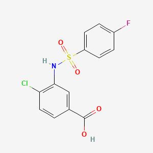 molecular formula C13H9ClFNO4S B2403020 4-氯-3-(4-氟苯磺酰胺)-苯甲酸 CAS No. 729561-80-2