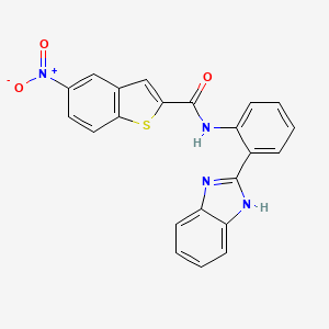 B2403032 N-(2-(1H-benzo[d]imidazol-2-yl)phenyl)-5-nitrobenzo[b]thiophene-2-carboxamide CAS No. 329269-87-6