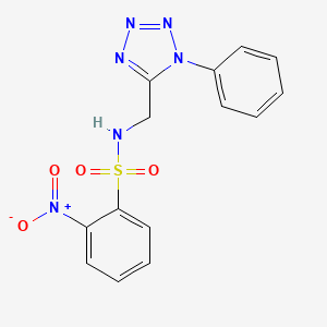 molecular formula C14H12N6O4S B2403034 2-硝基-N-((1-苯基-1H-四唑-5-基)甲基)苯磺酰胺 CAS No. 1005306-75-1