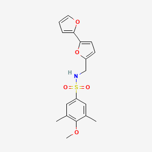 molecular formula C18H19NO5S B2403038 N-([2,2'-bifuran]-5-ylmethyl)-4-methoxy-3,5-dimethylbenzenesulfonamide CAS No. 2034564-60-6
