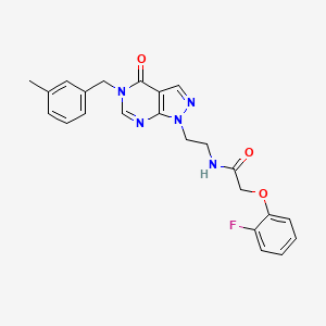 molecular formula C23H22FN5O3 B2403039 2-(2-fluorophenoxy)-N-(2-(5-(3-methylbenzyl)-4-oxo-4,5-dihydro-1H-pyrazolo[3,4-d]pyrimidin-1-yl)ethyl)acetamide CAS No. 921897-58-7