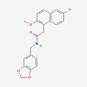 N-(1,3-benzodioxol-5-ylmethyl)-2-(6-bromo-2-methoxynaphthalen-1-yl)acetamide