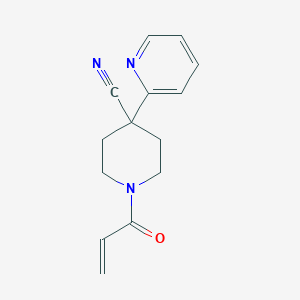 molecular formula C14H15N3O B2403043 1-(Prop-2-enoyl)-4-(pyridin-2-yl)piperidine-4-carbonitrile CAS No. 2093811-39-1