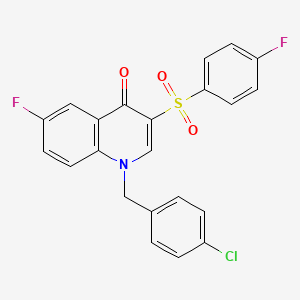 1-[(4-Chlorophenyl)methyl]-6-fluoro-3-(4-fluorophenyl)sulfonylquinolin-4-one