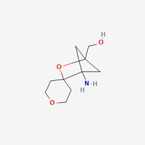 molecular formula C10H17NO3 B2403047 (4-Aminospiro[2-oxabicyclo[2.1.1]hexane-3,4'-oxane]-1-yl)methanol CAS No. 2253629-55-7