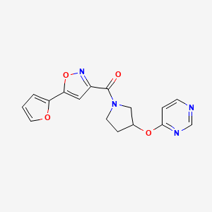 (5-(Furan-2-yl)isoxazol-3-yl)(3-(pyrimidin-4-yloxy)pyrrolidin-1-yl)methanone