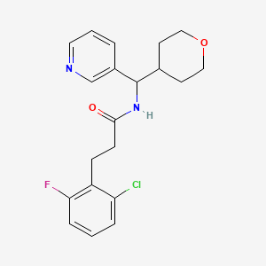 molecular formula C20H22ClFN2O2 B2403063 3-(2-氯-6-氟苯基)-N-(吡啶-3-基(四氢-2H-吡喃-4-基)甲基)丙酰胺 CAS No. 2034247-24-8