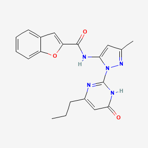 N-[5-Methyl-2-(6-oxo-4-propyl-1H-pyrimidin-2-yl)pyrazol-3-yl]-1-benzofuran-2-carboxamide