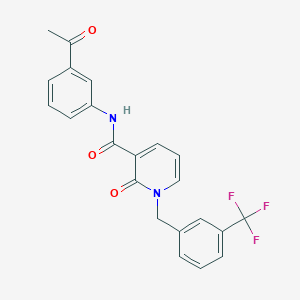 molecular formula C22H17F3N2O3 B2403079 N-(3-acetylphenyl)-2-oxo-1-(3-(trifluoromethyl)benzyl)-1,2-dihydropyridine-3-carboxamide CAS No. 946221-51-8