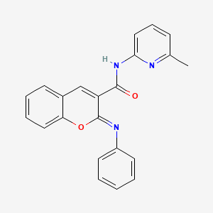 molecular formula C22H17N3O2 B2403085 (2Z)-N-(6-methylpyridin-2-yl)-2-(phenylimino)-2H-chromene-3-carboxamide CAS No. 1327174-63-9