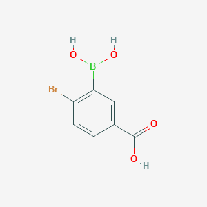 molecular formula C7H6BBrO4 B2403086 2-ブロモ-5-カルボキシフェニルボロン酸 CAS No. 1448312-00-2