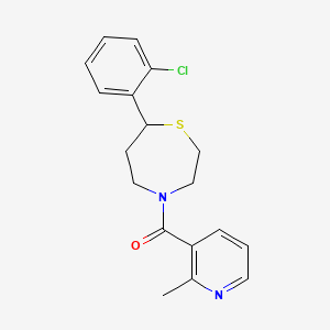 molecular formula C18H19ClN2OS B2403089 (7-(2-Chlorophenyl)-1,4-thiazepan-4-yl)(2-methylpyridin-3-yl)methanone CAS No. 1705507-01-2