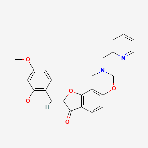 (Z)-2-(2,4-dimethoxybenzylidene)-8-(pyridin-2-ylmethyl)-8,9-dihydro-2H-benzofuro[7,6-e][1,3]oxazin-3(7H)-one