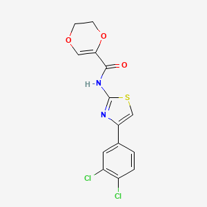 N-(4-(3,4-dichlorophenyl)thiazol-2-yl)-5,6-dihydro-1,4-dioxine-2-carboxamide