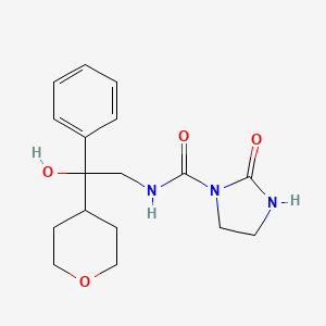 molecular formula C17H23N3O4 B2403115 N-(2-hydroxy-2-phenyl-2-(tetrahydro-2H-pyran-4-yl)ethyl)-2-oxoimidazolidine-1-carboxamide CAS No. 2034258-50-7