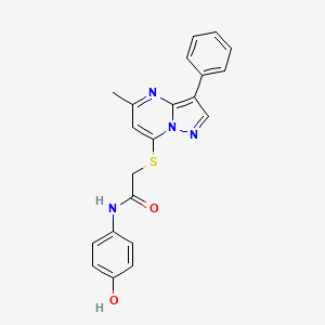 N-(4-hydroxyphenyl)-2-(5-methyl-3-phenylpyrazolo[1,5-a]pyrimidin-7-yl)sulfanylacetamide