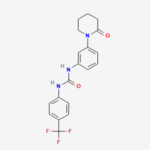 molecular formula C19H18F3N3O2 B2403118 1-(3-(2-Oxopiperidin-1-yl)phenyl)-3-(4-(trifluoromethyl)phenyl)urea CAS No. 1208828-41-4