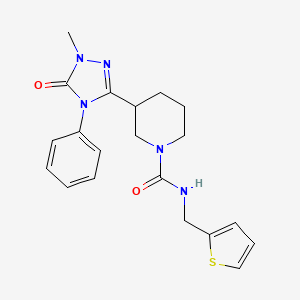 3-(1-methyl-5-oxo-4-phenyl-4,5-dihydro-1H-1,2,4-triazol-3-yl)-N-(thiophen-2-ylmethyl)piperidine-1-carboxamide
