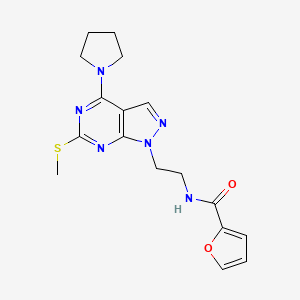molecular formula C17H20N6O2S B2403122 N-(2-(6-(methylthio)-4-(pyrrolidin-1-yl)-1H-pyrazolo[3,4-d]pyrimidin-1-yl)ethyl)furan-2-carboxamide CAS No. 941896-91-9