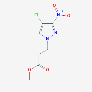 molecular formula C7H8ClN3O4 B2403126 methyl 3-(4-chloro-3-nitro-1H-pyrazol-1-yl)propanoate CAS No. 1006993-44-7