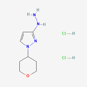 [1-(Oxan-4-yl)pyrazol-3-yl]hydrazine;dihydrochloride