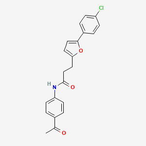 molecular formula C21H18ClNO3 B2403136 N-(4-acetylphenyl)-3-[5-(4-chlorophenyl)furan-2-yl]propanamide CAS No. 924834-10-6