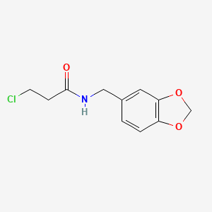 molecular formula C11H12ClNO3 B2403143 N-(1,3-benzodioxol-5-ylmethyl)-3-chloropropanamide CAS No. 95639-09-1