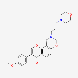 molecular formula C25H28N2O5 B2403155 3-(4-methoxyphenyl)-9-(3-morpholinopropyl)-9,10-dihydrochromeno[8,7-e][1,3]oxazin-4(8H)-one CAS No. 946294-09-3