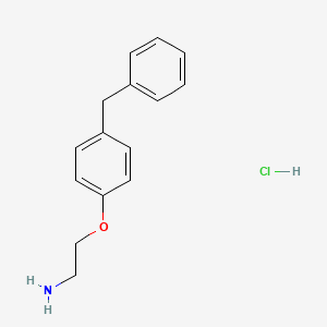 molecular formula C15H18ClNO B2403157 2-(4-Benzylphenoxy)ethan-1-amine hydrochloride CAS No. 179023-06-4