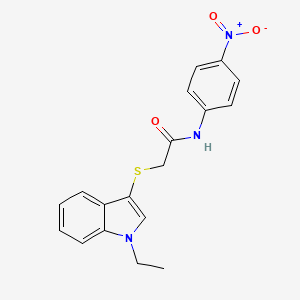 molecular formula C18H17N3O3S B2403163 2-(1-ethylindol-3-yl)sulfanyl-N-(4-nitrophenyl)acetamide CAS No. 862825-67-0