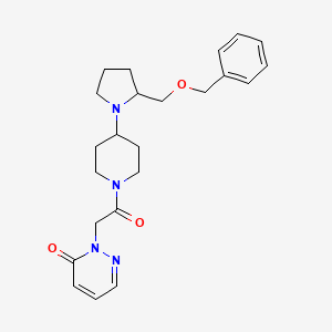 molecular formula C23H30N4O3 B2403173 2-(2-(4-(2-((benzyloxy)methyl)pyrrolidin-1-yl)piperidin-1-yl)-2-oxoethyl)pyridazin-3(2H)-one CAS No. 2034231-28-0