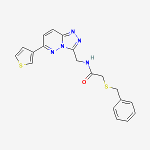 molecular formula C19H17N5OS2 B2403177 2-(苄基硫代)-N-((6-(噻吩-3-基)-[1,2,4]三唑并[4,3-b]哒嗪-3-基)甲基)乙酰胺 CAS No. 1903540-07-7