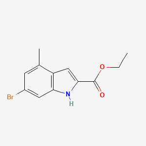 molecular formula C12H12BrNO2 B2403178 6-溴-4-甲基吲哚-2-羧酸乙酯 CAS No. 18873-96-6