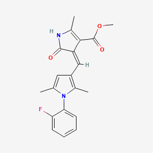 molecular formula C20H19FN2O3 B2403182 (Z)-methyl 4-((1-(2-fluorophenyl)-2,5-dimethyl-1H-pyrrol-3-yl)methylene)-2-methyl-5-oxo-4,5-dihydro-1H-pyrrole-3-carboxylate CAS No. 472970-83-5