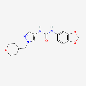 1-(benzo[d][1,3]dioxol-5-yl)-3-(1-((tetrahydro-2H-pyran-4-yl)methyl)-1H-pyrazol-4-yl)urea