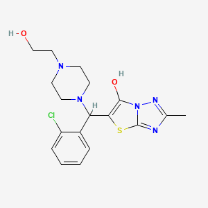 molecular formula C18H22ClN5O2S B2403190 5-((2-Chlorophenyl)(4-(2-hydroxyethyl)piperazin-1-yl)methyl)-2-methylthiazolo[3,2-b][1,2,4]triazol-6-ol CAS No. 869343-82-8