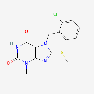 7-[(2-chlorophenyl)methyl]-8-(ethylsulfanyl)-3-methyl-2,3,6,7-tetrahydro-1H-purine-2,6-dione