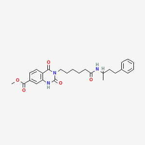 molecular formula C26H31N3O5 B2403196 Methyl 2,4-dioxo-3-(6-oxo-6-((4-phenylbutan-2-yl)amino)hexyl)-1,2,3,4-tetrahydroquinazoline-7-carboxylate CAS No. 896385-46-9