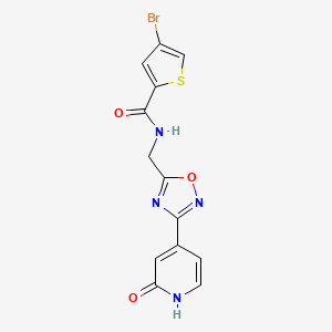 molecular formula C13H9BrN4O3S B2403205 4-bromo-N-((3-(2-oxo-1,2-dihydropyridin-4-yl)-1,2,4-oxadiazol-5-yl)methyl)thiophene-2-carboxamide CAS No. 2034309-77-6