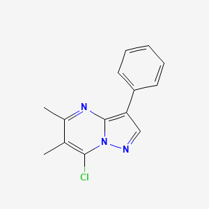 molecular formula C14H12ClN3 B2403209 7-Chloro-5,6-dimethyl-3-phenylpyrazolo[1,5-a]pyrimidine CAS No. 890616-60-1